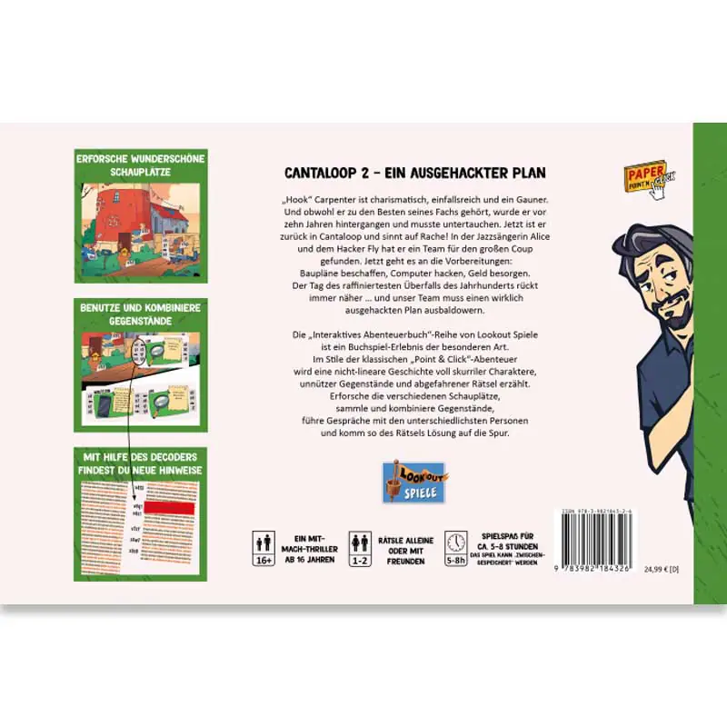 Cantaloop Buch 2 – Ein ausgehackter Plan Cantaloop 2 Buchrückseite