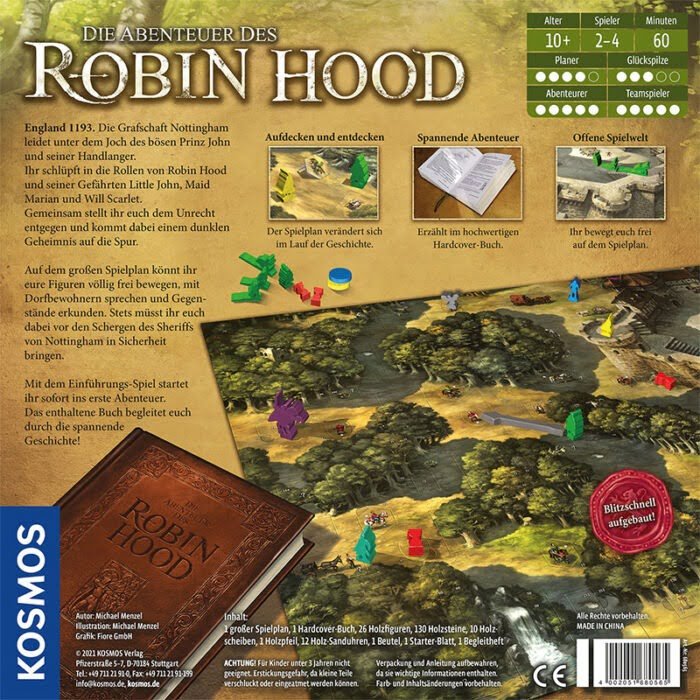 Die Abenteuer des Robin Hood - Schachtelrückseite