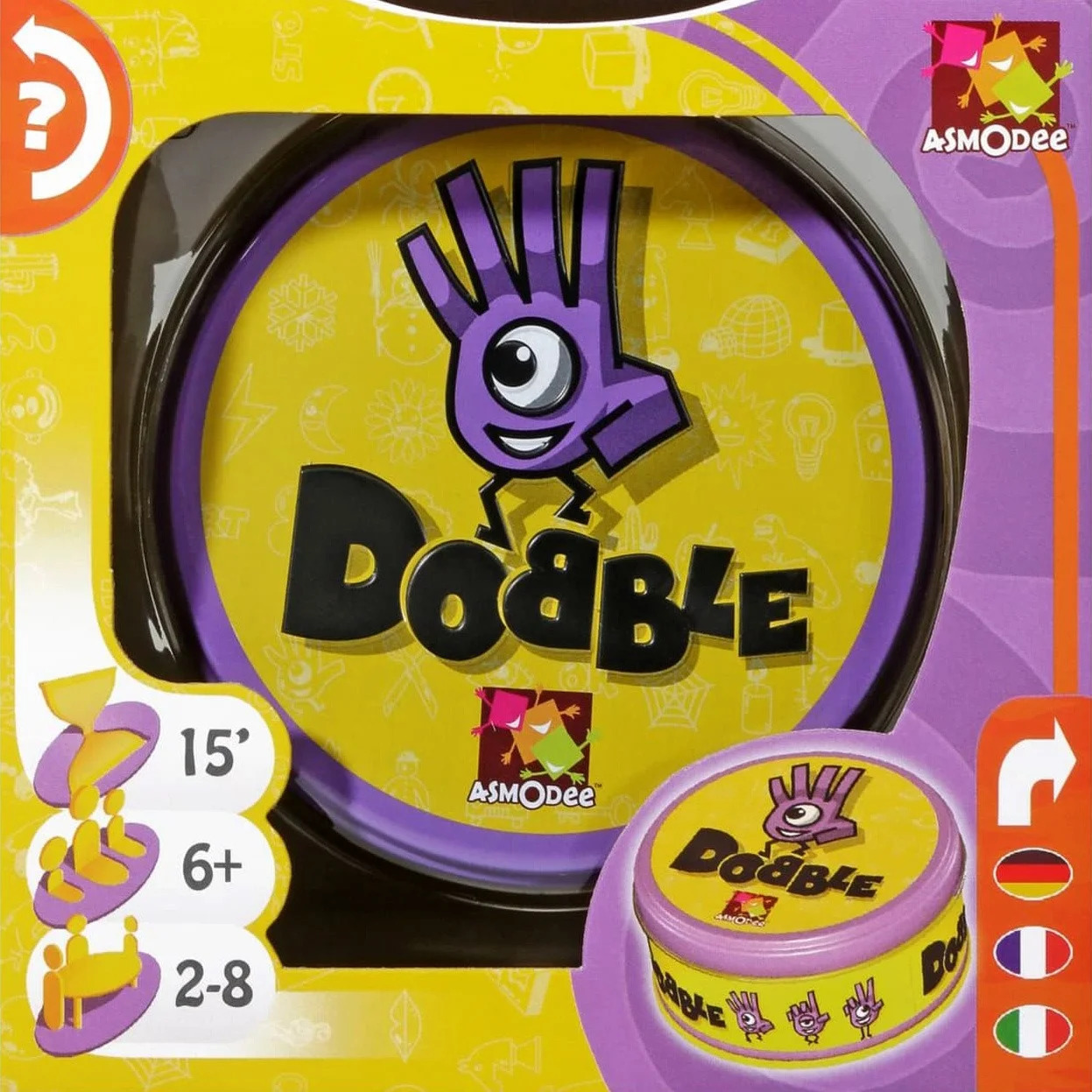 Dobble Dobble – Schnelles Suchspiel für alle (Schachtelvorderseite)