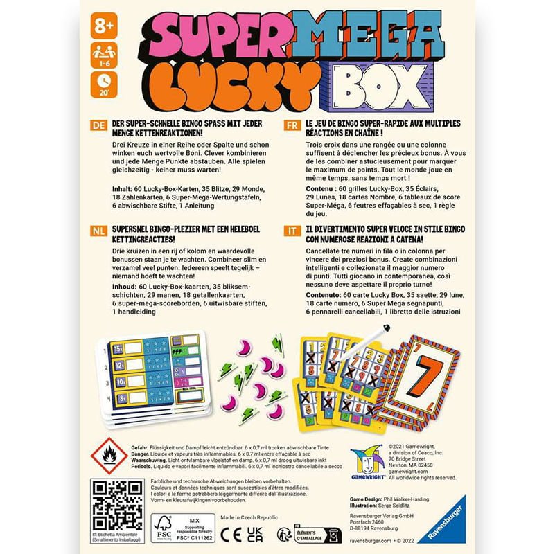 ASMODEE Super Mega Lucky Box Gioco Da Tavolo - Flip And Write Per 1-6 Giocatori - Da 8 Anni In Su - 15-30 Minuti