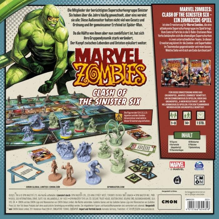 Marvel Zombies - Clash of the Sinister Six Schachtelrückseite