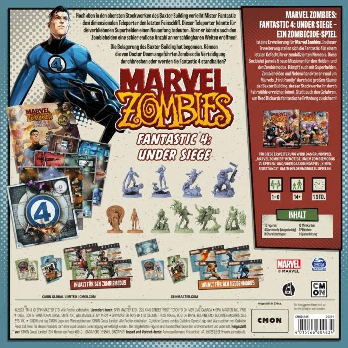 Marvel Zombies – Fantastic 4 Under Siege Schachtelrückseite