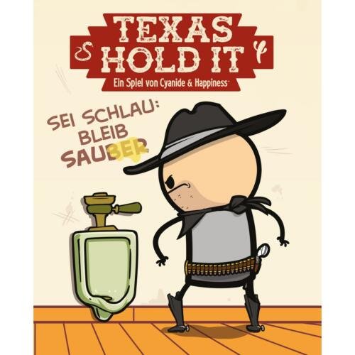 Texas hold it - Cowboy am Urinal, humorvoll und sauber.